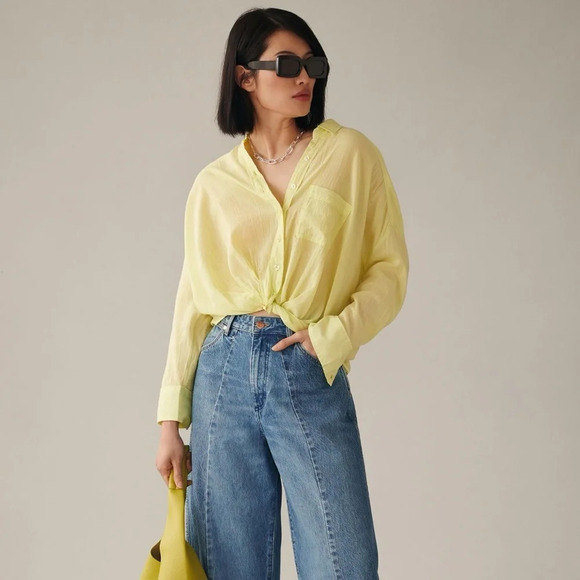 NWT Anthropologie Pilcro Tie-Front Blouse 1X - Picture 8 of 9